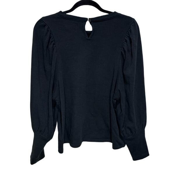 Madewell Puff Sleeve Long Sleeve Sweater - Soft Black Size L - Picture 3 of 6